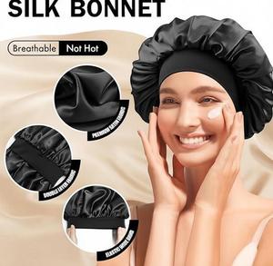 <span class=keywords><strong>Bonnet</strong></span> de nuit élégant et luxueux en satin de soie, <span class=keywords><strong>bonnet</strong></span> de sommeil double couche en soie pour hommes et femmes, <span class=keywords><strong>bonnet</strong></span> doux doublé de satin pour cheveux bouclés - Product Image 4