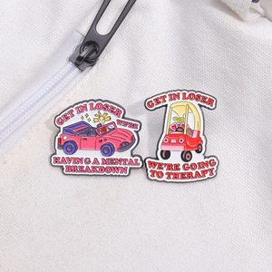 Dessin animé voiture Road <span class=keywords><strong>Rage</strong></span> émail broche humour sac à dos Badge vêtements accessoires cadeau bijoux pour amis - Product Image 3