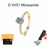 Bague en moissanite VVS1 D 1CT avec certification GRA, bague ovale personnalisée en argent sterling 925 pour femmes, bijoux en gros ODM OEM