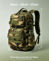 Sac à dos tactique camouflage forestier en gros, multi-poches, en nylon durable, imperméable, 36L, pour randonnée, camping, activités de plein air et trekking en jungle