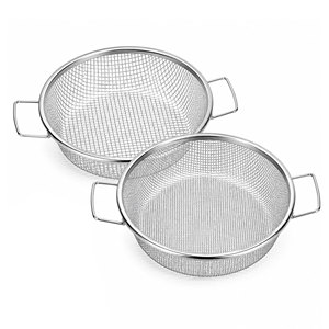 Galvanized <b>Wire</b> <b>Mesh</b> Strainer Round Colander with Handles for Kitchen Use - Product Image 1