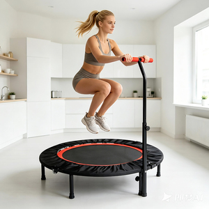 Mini trampolín de interior con mango ajustable <span class=keywords><strong>para</strong></span> saltar, <span class=keywords><strong>cama</strong></span> de acero <span class=keywords><strong>para</strong></span> Fitness, uso doméstico, trampolín de ejercicio <span class=keywords><strong>para</strong></span> niño y niña a la venta - Product Image 1