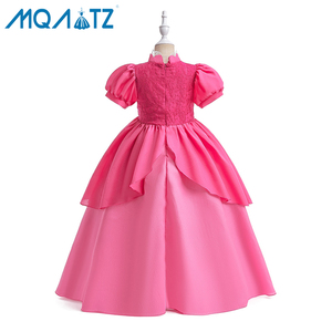 Vestido de Fiesta Navideño para Niñas MQATZ, Estilo Coreano, con Encaje, Color Durazno Margarita - Product Image 5