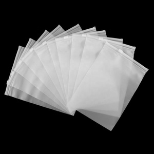 Custom print logo clear garment packaging frosted zip lock plastic clothing bag