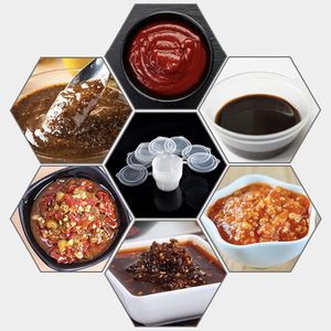 Contenants à sauce en plastique transparent personnalisés en usine avec couvercles articulés anti-fuite, pots à condiments et coupelles à sauces - Product Image 4