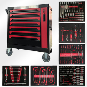 Coffret à outils roulant, armoire <span class=keywords><strong>de</strong></span> rangement portable à 7 tiroirs avec roulettes, tiroirs coulissants à roulement à billes et verrouillables - Product Image 3