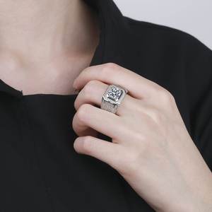Temu Hotsell Trouwring Moissanite Diamanten <span class=keywords><strong>Ring</strong></span> 2 Karaat Diamant Klassieke Man <span class=keywords><strong>Ring</strong></span> Vergulde Rhodium Live Stream Bron - Product Image 4