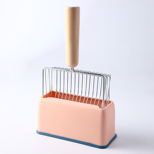 Kinghon Metal Shovel Set with Wooden Handle Plastic Base Pet <b>Litter</b> Scoops Poop Cleaning Tools for <b>Cat</b> <b>Litter</b> Scraping - Product Image 4