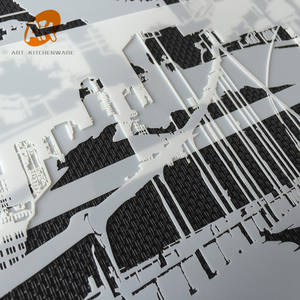 Cetakan Fondant Desain Bangunan AK, Cetakan Royal Icing untuk Airbrush, Alat Panggang Kue, Template Gambar Plastik ST-867 - Product Image 5