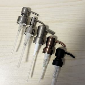 Distributeur de lotion pour les mains de style européen en verre ambré de 10 oz avec pompe en acier inoxydable - Product Image 3