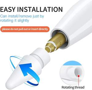 Pointes de rechange blanches pour <span class=keywords><strong>Apple</strong></span> <span class=keywords><strong>Pencil</strong></span> 1ère/2ème génération, accessoires pour stylo tactile - Product Image 3