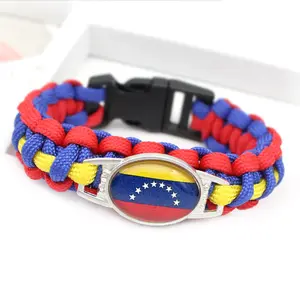 Nhà Sản Xuất 233 Quốc Gia Cờ Handmade Vòng Đeo Tay Quốc Gia Cờ Paracord Survival Vòng Đeo Tay