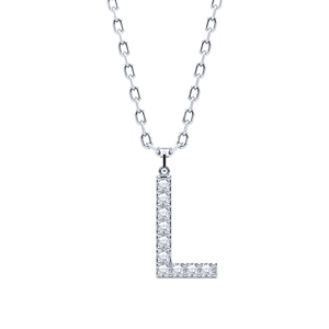 Colgante con Iniciales de la A a la Z Personalizado, Elaborado con Diamantes Cultivados en Laboratorio VVS VS EF en Plata de Ley 925 con Acabado en Oro - Product Image 4