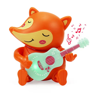 Venta al por mayor LED luminoso tocando la guitarra oso cantor Rana juguetes con luz de colores para niños regalos animales musicales - Product Image 1