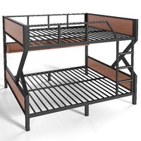 Lit superposé industriel complet avec étagères de rangement, lumières LED, gain de place, en métal, pour enfants, adolescents, dortoir, ODM/OEM