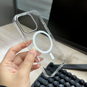 Étui de téléphone magnétique antichoc en PC rigide transparent de luxe, anti-jaunissement, pour 12 13 <span class=keywords><strong>14</strong></span> 15 16 <span class=keywords><strong>Pro</strong></span> Max Plus - Product Image 4