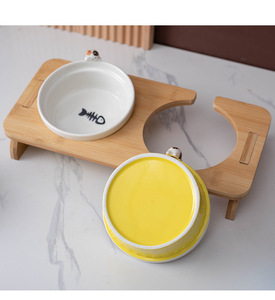 Çift bölmeli seramik kedi kase anti-vurmak evcil köpek maması su eğik ağız koruyucu servikal Vertebra evcil hayvan kaseleri besleyiciler - Product Image 3