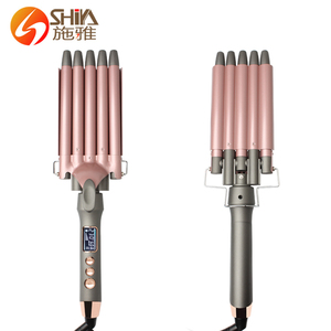 Professional 16mm Rose Gold Deep <strong>Hair</strong> Waver Crimper 5 Barrel <strong>Hair</strong> <strong>Curlers</strong> Curling Iron Wand Dual Voltage <strong>for</strong> Long or <strong>Short</strong> <strong>Hair</strong> - Product Image 1