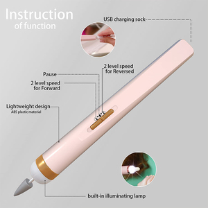 Ponceuse à ongles professionnelle avec lumière intégrée pour manucure et pédicure, outil de précision pour le retrait du gel - Product Image 5