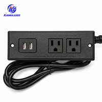 Gizli Gömme Masa Üstü Priz Çoklayıcı, Uzatma Kablolu, 2 AC Priz ve 2 USB-A Girişi, 1.5m Kablo