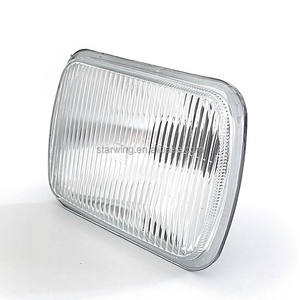 Faro halógeno cuadrado <span class=keywords><strong>de</strong></span> 7 pulgadas <span class=keywords><strong>de</strong></span> alto brillo con bombilla H4 <span class=keywords><strong>de</strong></span> haz semisellado Construcción <span class=keywords><strong>de</strong></span> metal negro - Product Image 2