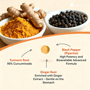 <strong>Turmeric</strong> <strong>Curcumin</strong> <strong>Tablets</strong> with Ginger &amp; Black Pepper 180ct Supply Vegan Herbal Supplement for Adults - Product Image 2
