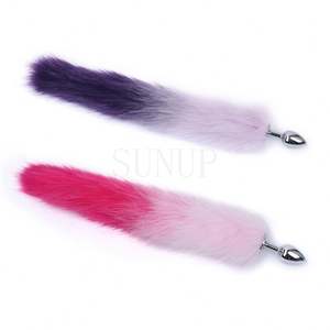 ฟรีกล่องที่กําหนดเอง - คอสเพลย์เซ็กซี่ผู้ใหญ่ของเล่นยาวFauxขนสัตว์หลากสีหางสุนัขจิ้งจอกAnal Butt Plug - Product Image 4