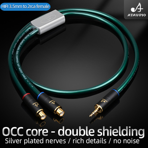 Hi-fi стерео аудио кабель 3,5 мм к 2RCA, стерео аудио кабель 3,5 мм, стерео штекер к двойному гнезду, <span class=keywords><strong>RCA</strong></span> переходник, кабель для MP3, планшетов - Product Image 2