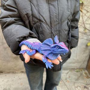 Figurine de lézard à col plissé réaliste imprimée en 3D de 22,5 cm SDL09 Modèle animal Artisanat créatif Ornement pour la décoration Jouets imprimés en 3D - Product Image 5