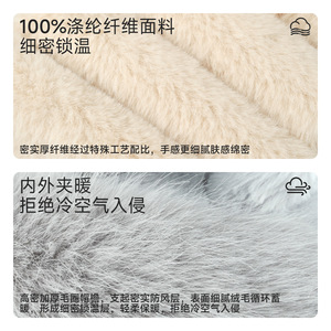 Qianqianwo Autumn Winter Warm Hat 100% Polyester Thickened Windproof Ear Neck Protector Three In One Plush Hat - Product Image 1