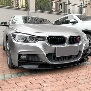 عدة سيارة مزدوجة الشفة الأمامية سوداء لامعة ABS AMP-Z F30 لسيارة BMW السلسلة 3 طقم F30 F31 M