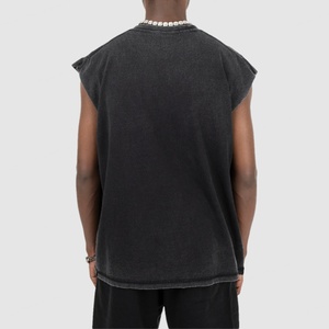 Camiseta sin Mangas para Hombre, Estilo Vintage, Lavada al Ácido, Estilo Urbano, de Algodón Grueso, para Verano - Product Image 2