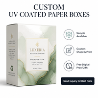 Boîtes cadeaux en papier d'art avec revêtement UV imprimées sur mesure, vente en gros, taille personnalisée, emballage cosmétique pour soins personnels