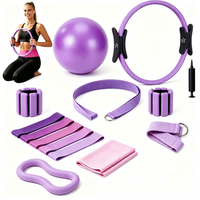 Kit Essentiel de Pilates à Domicile de Haute Qualité pour Femmes – Ensemble Complet avec Ballon de Yoga, Bande de Résistance en Plastique en Forme de 8 et Anneau de Pilates pour Débutantes