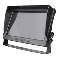 Monitor de Visión Trasera para Automóvil Personalizado de 10.1 Pulgadas con Pantalla LCD TFT IPS de 4 Canales de Entrada y DVR, Cámara de Reversa de 4 Pantallas Divididas para Camión, Autobús