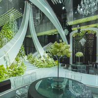 Lustre LED de luxe, luminaire suspendu romantique en cristal pour la décoration de mariage, hall d'hôtel et salle de banquet, solutions clés en main
