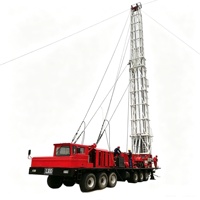 Foreuse carottière XJ650 montée sur camion pour champs pétroliers et gazières, conforme API, châssis robuste 128, mât de 35 m, plateforme latérale et système de suivi latéral