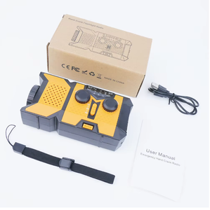 Hurricanes Survival AM/FM/WB noodradio 2000mAh ngân hàng điện Dynamo Crank đài phát thanh với đèn pin LED USB sạc điện thoại SOS báo động - Product Image 6