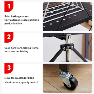 5-परत धातु खड़ी प्रकार तह भंडारण रैक फोल्डेबल रसोई रैक के साथ फोल्डेबल रसोई रैक - Product Image 4