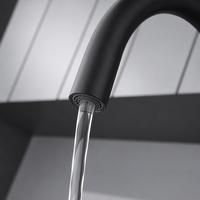 Robinet de cuisine moderne noir mat avec douchette extractible, mitigeur chaud/froid à poignée unique, anti-éclaboussures pour évier de cuisine et maison