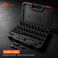 Jeu de douilles à chocs B&T 54 pièces, 1/2 pouce, métriques 10-38 mm, en chrome vanadium, avec coffret rigide, OEM