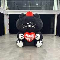 Mascotte de chat gonflable publicitaire pour décoration commerciale, chat noir gonflable, modèle d'animal gonflable personnalisé