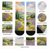 Chaussettes de sport personnalisées OEM sans couture, respirantes, à séchage rapide, absorbant la transpiration, résistantes aux déchirures, imprimées, chaussettes d'automne