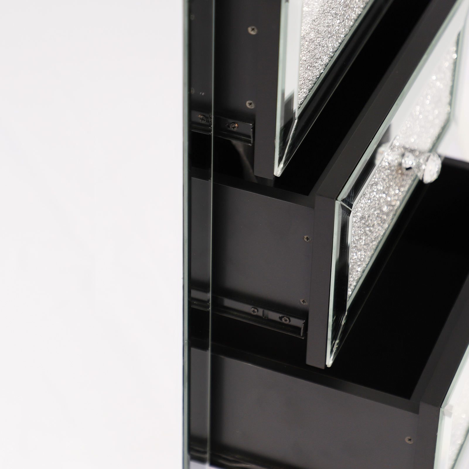 クリスタル付きミラーナイトスタンド BEDSIDE TABLE クリスタル付きミラーナイトスタンド BEDSIDE TABLE クリスタル付き