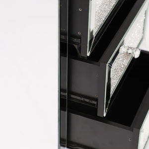 US Bedroom Furniture Set Crush Diamond <strong>Mirrored</strong> Bedside Table 3 Drawers <strong>Nightstand</strong> With Wireless Charging - Product Image 6