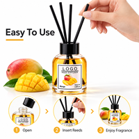 Diffuseur d'arômes moderne de 55 ml en verre rond pour huiles essentielles de fruits, bâtonnets parfumés pour la maison, désodorisant d'ambiance pour chambre à coucher, décoration parfumée