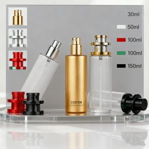 Luxury 30ml Empty Pump Sprayer <b>Screen</b> Printed Clear Round Glass Perfume Bottles with Gold Silver Cap and <b>Reed</b> Diffuser - Product Image 4