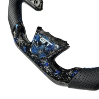 Volant sport personnalisé en cuir et fibre de carbone forgée bleue avec LED, vente directe, adapté à la Renault Megane 4