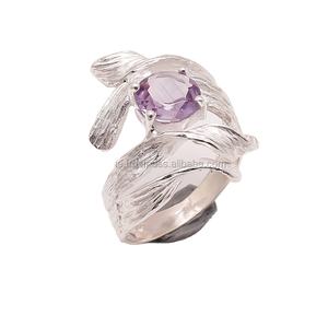 แหวนพลอยอเมทิสต์ขายส่ง925เงินแท้ออกแบบได้ตามต้องการ - Product Image 1