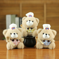 Gros mignon en peluche chef de cuisine petit ours en peluche porte-clés Peluche peluche petits ours en peluche jouet charme animaux en peluche jouets